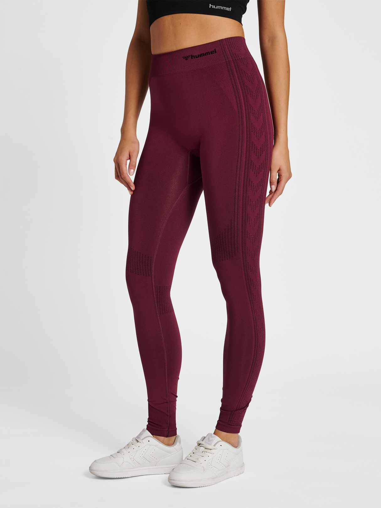 hummel Women's Mindful Training Shaping Seamless Mid Waist Tights-5