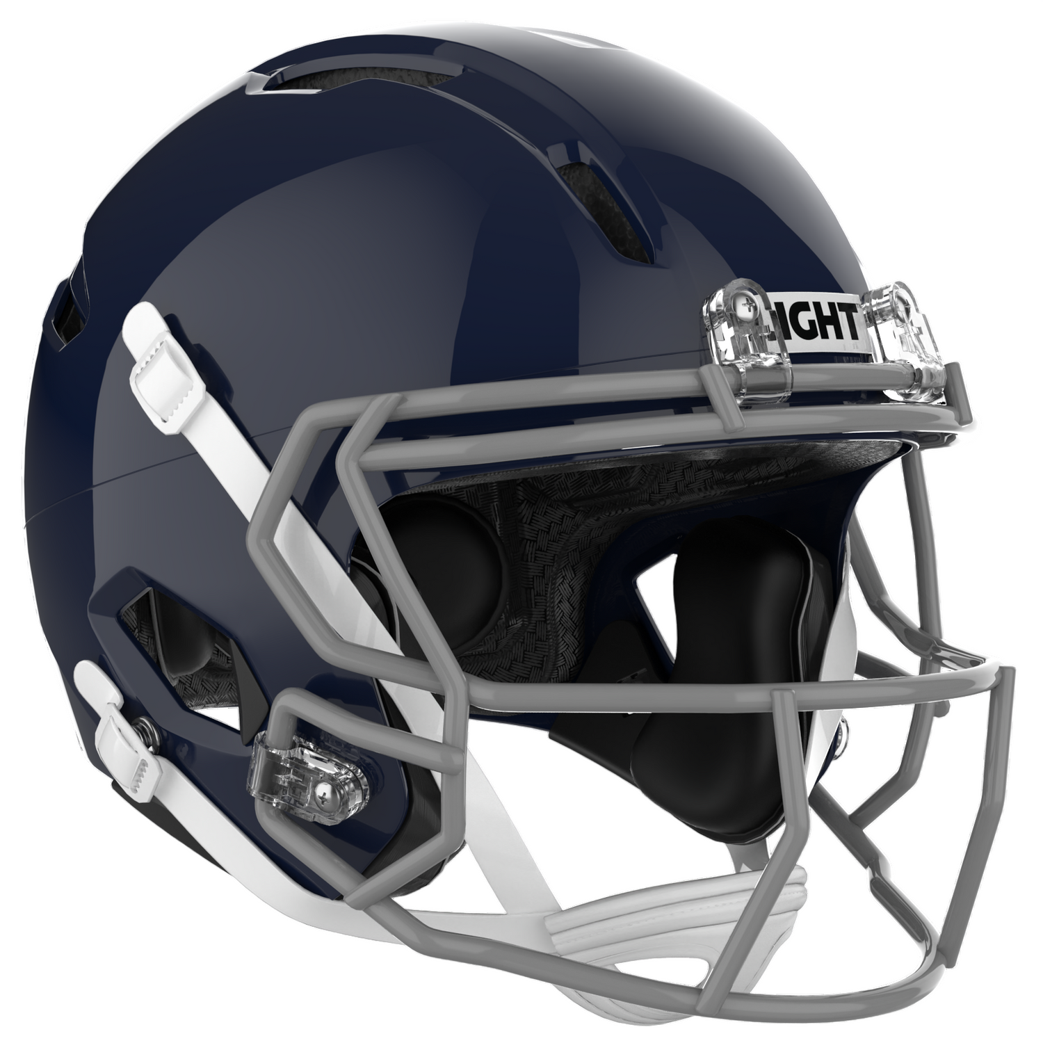 Light Helmets Youth Apache Tomahawk Football Helmet With Attached Facemask, Gloss Black / L