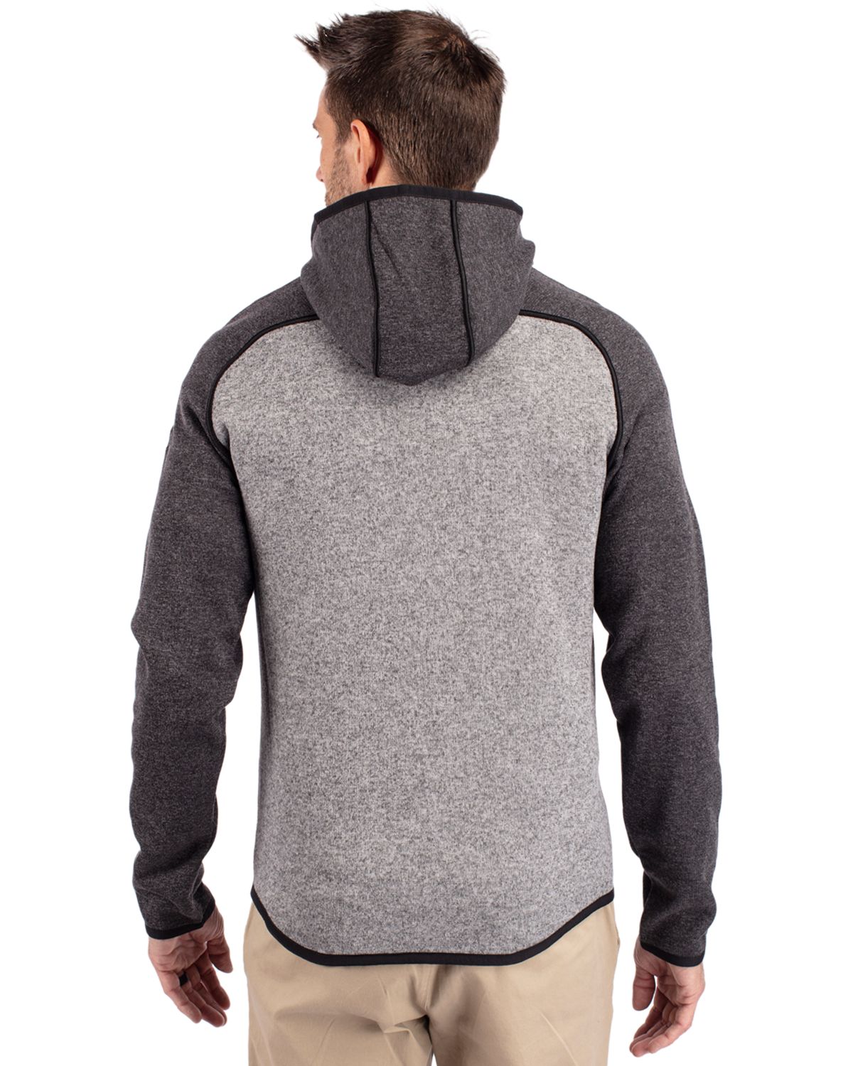 Cutter & Buck Men's Mainsail Sweater-Knit Full Zip Hooded Jacket-5