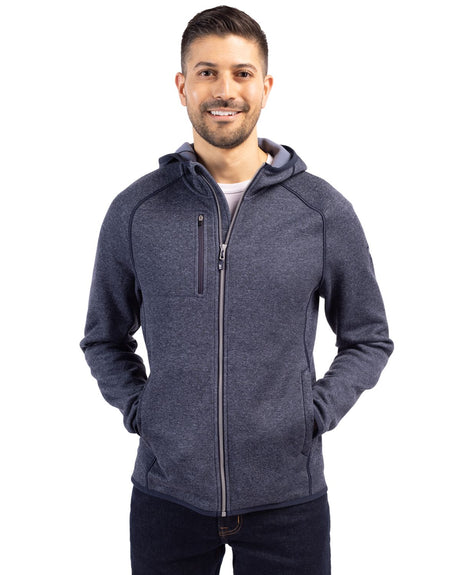 Cutter & Buck Men's Mainsail Sweater-Knit Full Zip Hooded Jacket-1