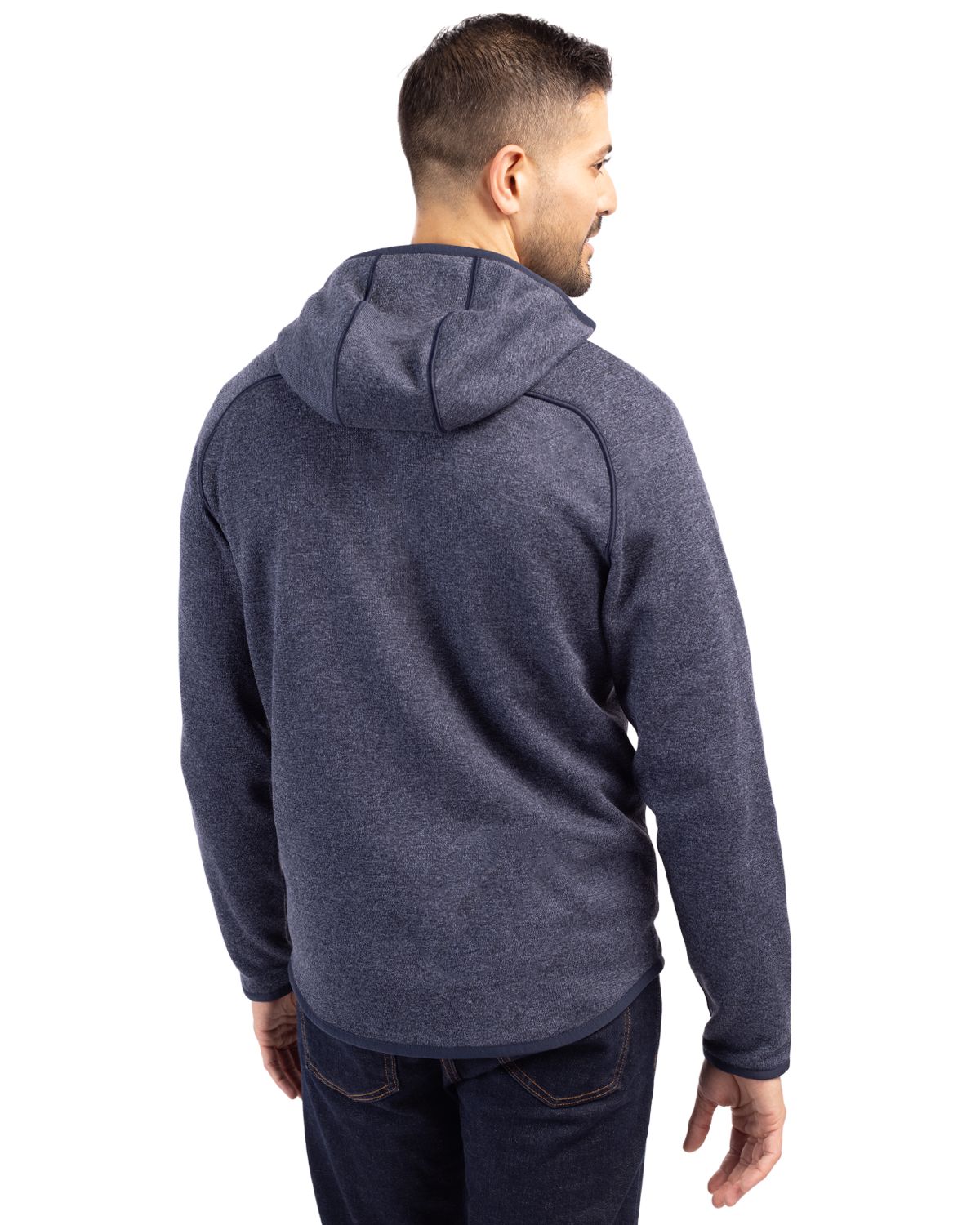 Cutter & Buck Men's Mainsail Sweater-Knit Full Zip Hooded Jacket-2