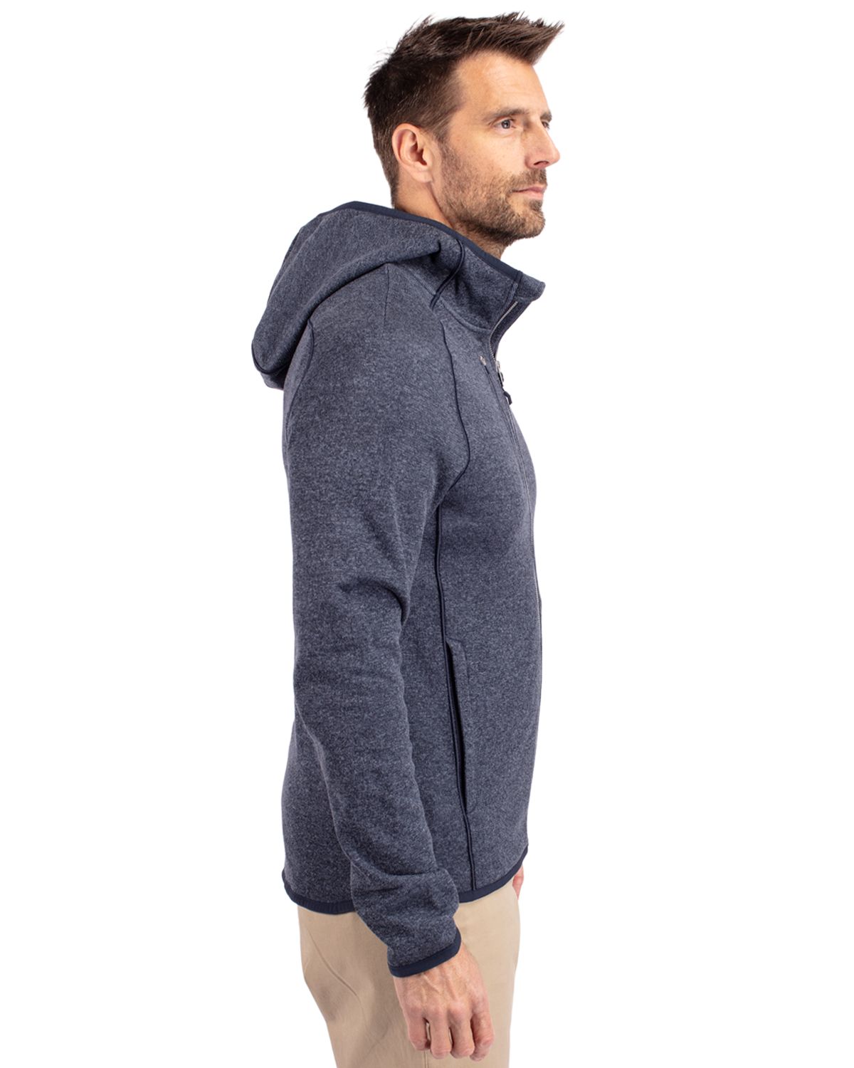 Cutter & Buck Men's Mainsail Sweater-Knit Full Zip Hooded Jacket-6