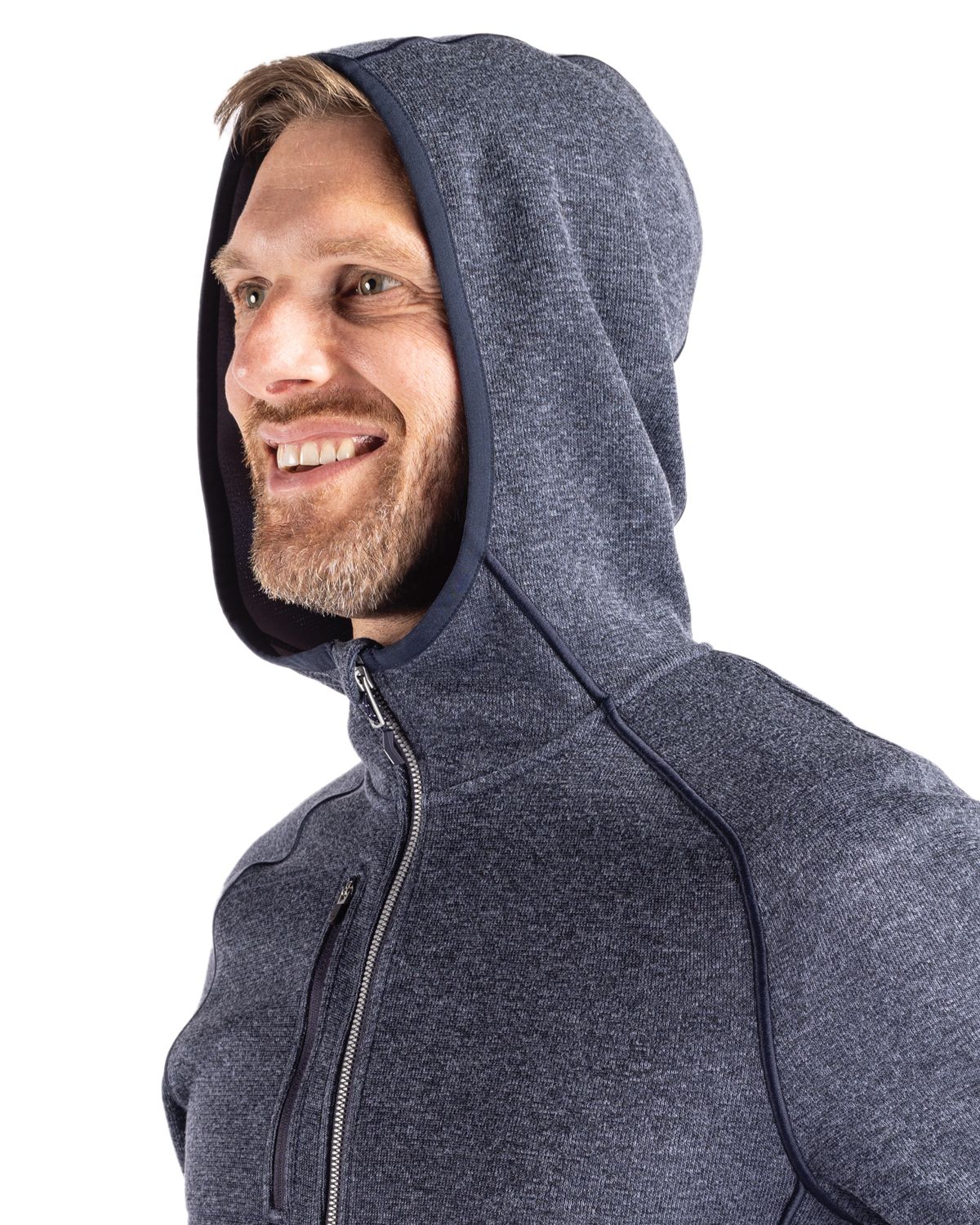 Cutter & Buck Men's Mainsail Sweater-Knit Full Zip Hooded Jacket-11