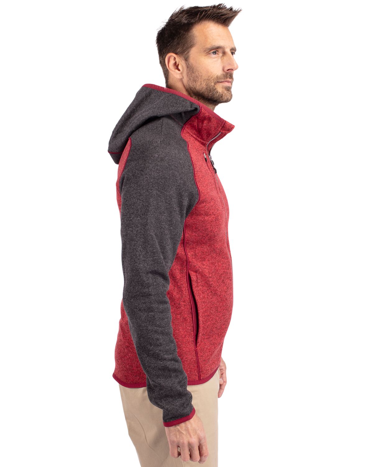 Cutter & Buck Men's Mainsail Sweater-Knit Full Zip Hooded Jacket-3
