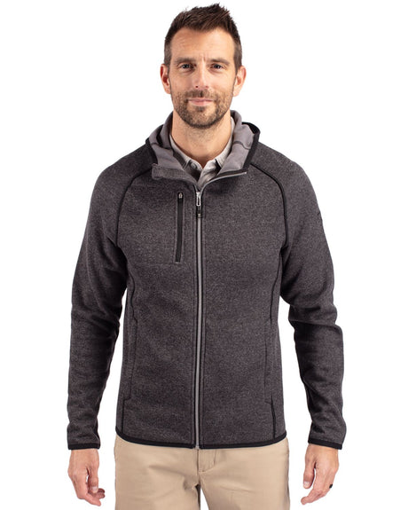 Cutter & Buck Men's Mainsail Sweater-Knit Full Zip Hooded Jacket-1