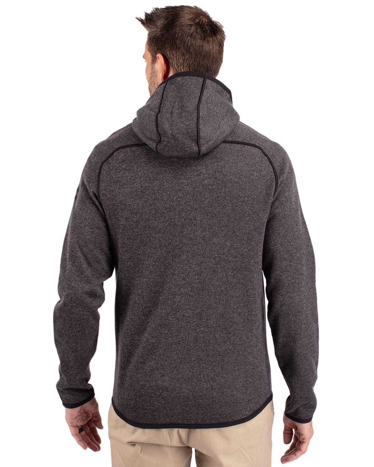Cutter & Buck Men's Mainsail Sweater-Knit Full Zip Hooded Jacket-2