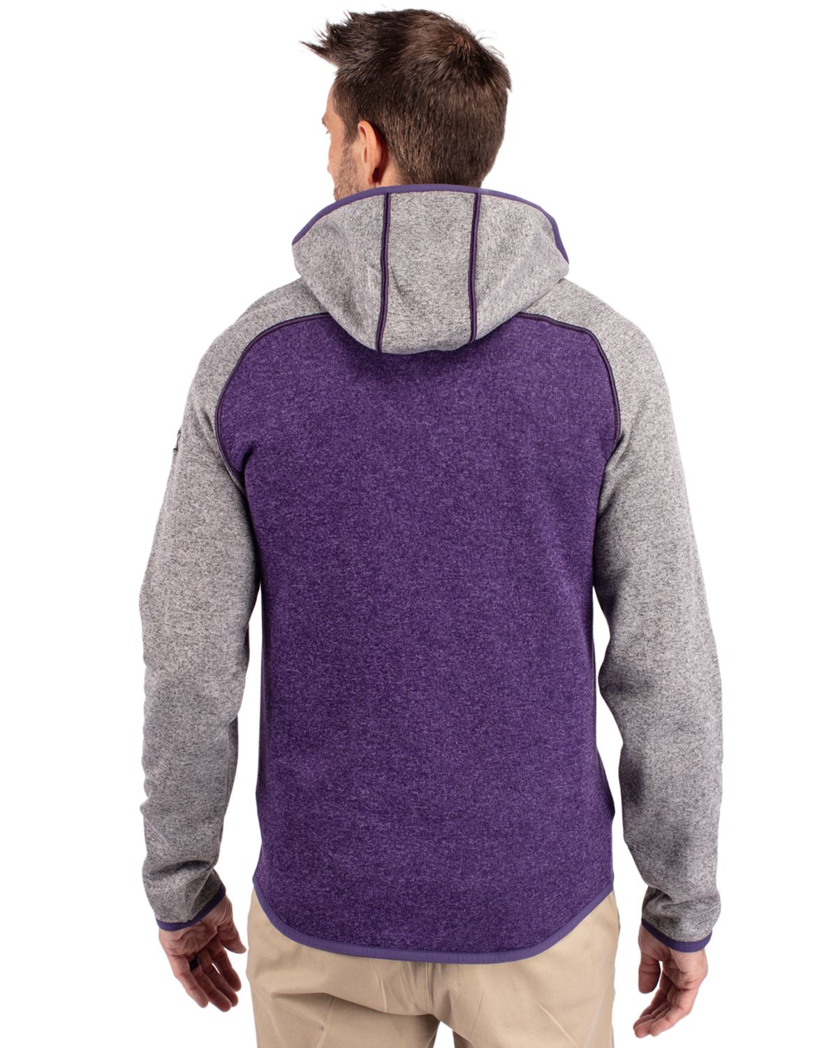 Cutter & Buck Men's Mainsail Sweater-Knit Full Zip Hooded Jacket-5