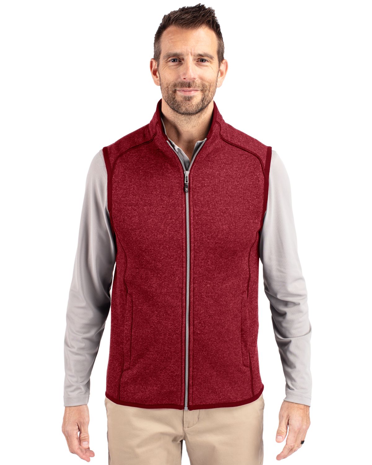 Cutter & Buck Men's Mainsail Sweater-Knit Full Zip Vest-4
