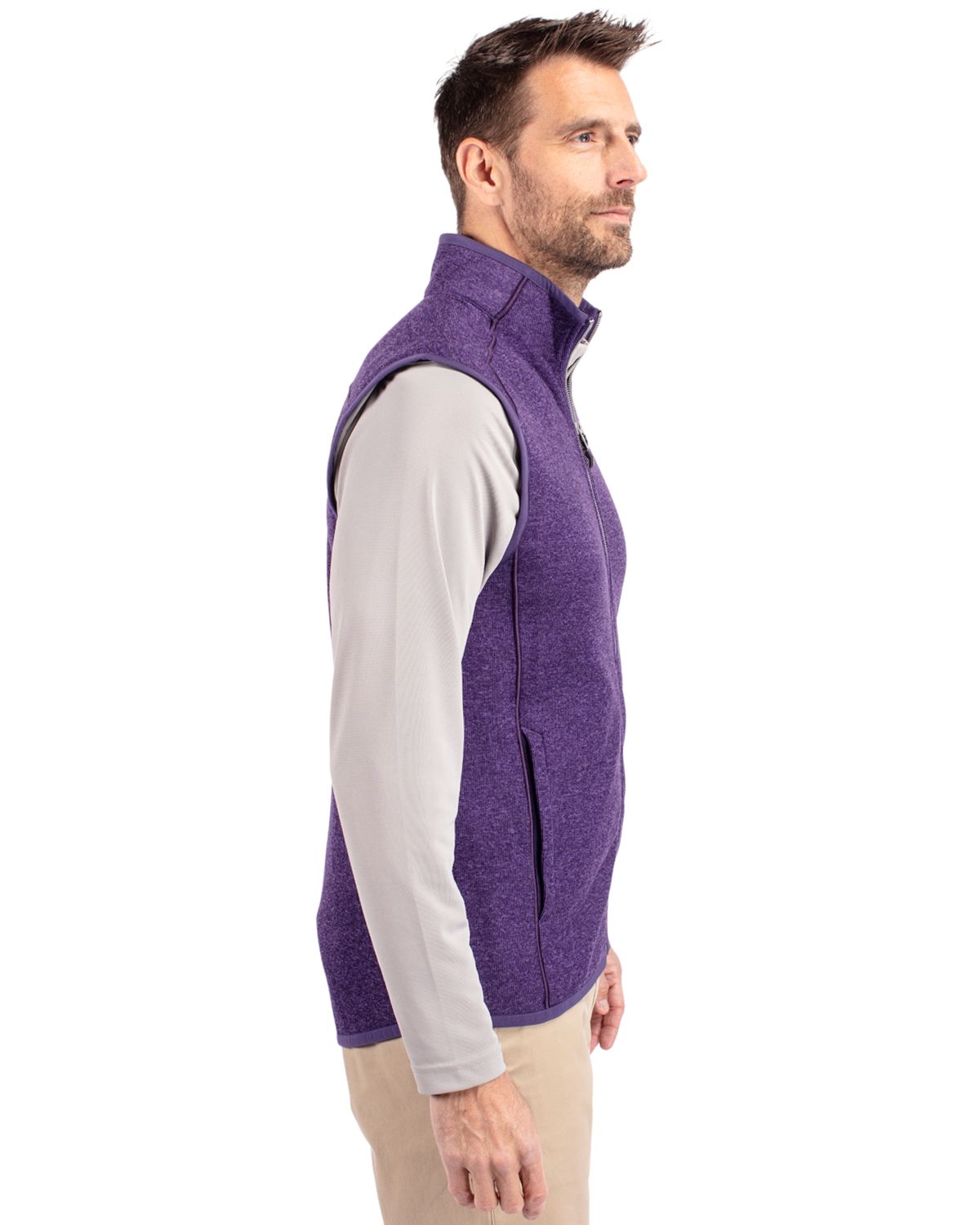 Cutter & Buck Men's Mainsail Sweater-Knit Full Zip Vest-6