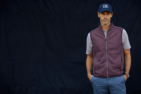 Cutter & Buck Men's Mainsail Sweater-Knit Full Zip Vest-1