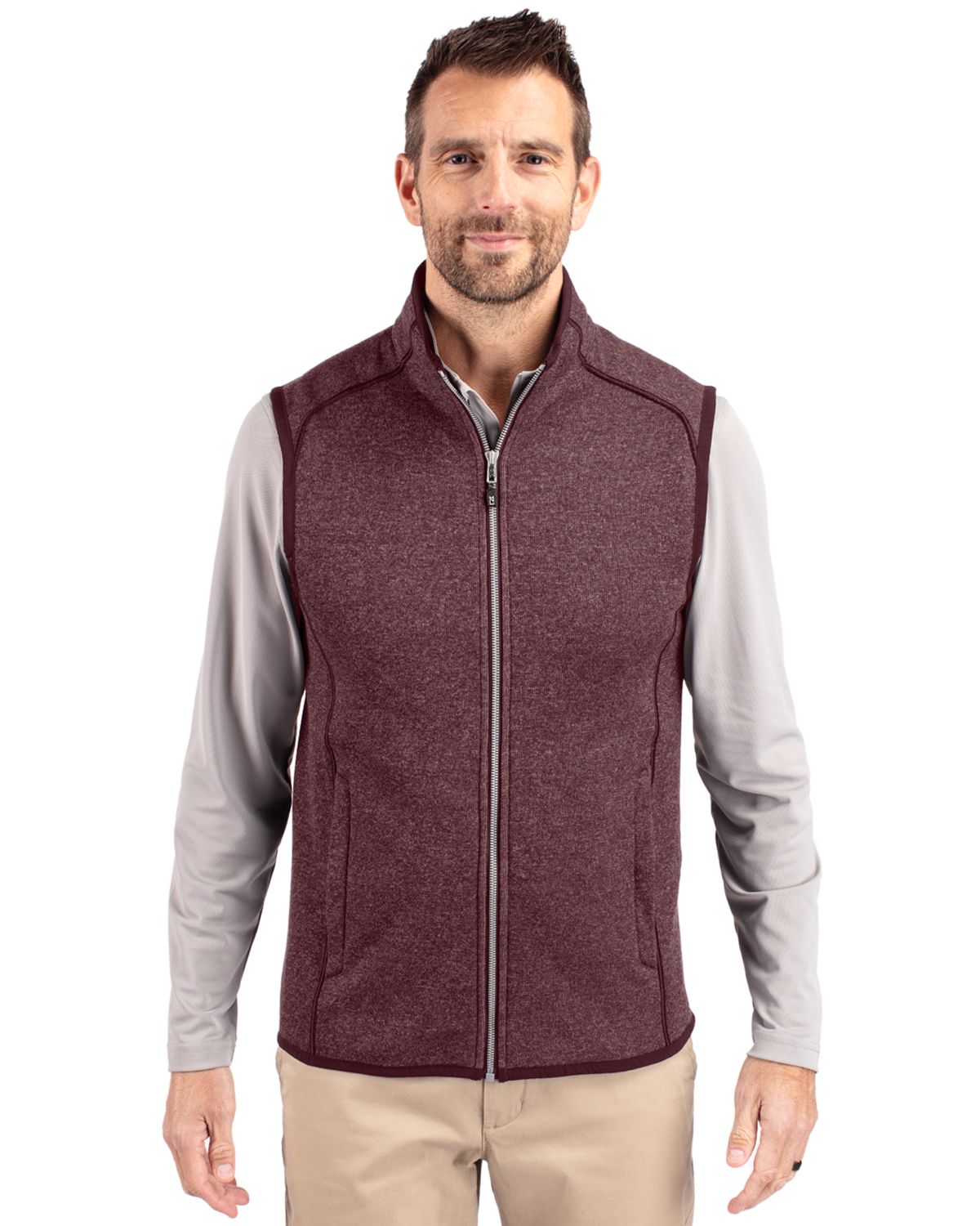 Cutter & Buck Men's Mainsail Sweater-Knit Full Zip Vest-5