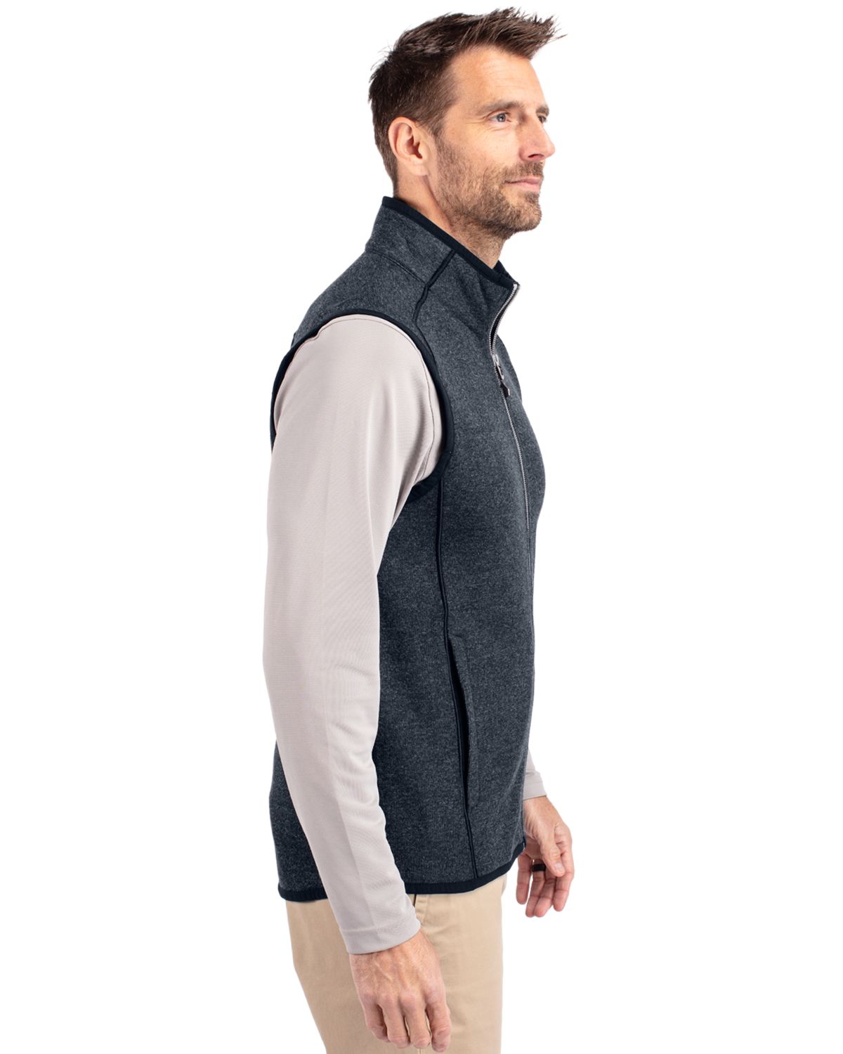 Cutter & Buck Men's Mainsail Sweater-Knit Full Zip Vest-5