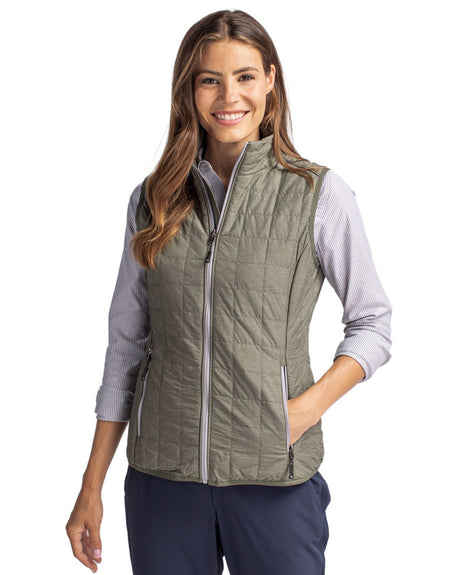 Cutter & Buck Women's Rainier Recycled Insulated Puffer Full Zip Vest-1