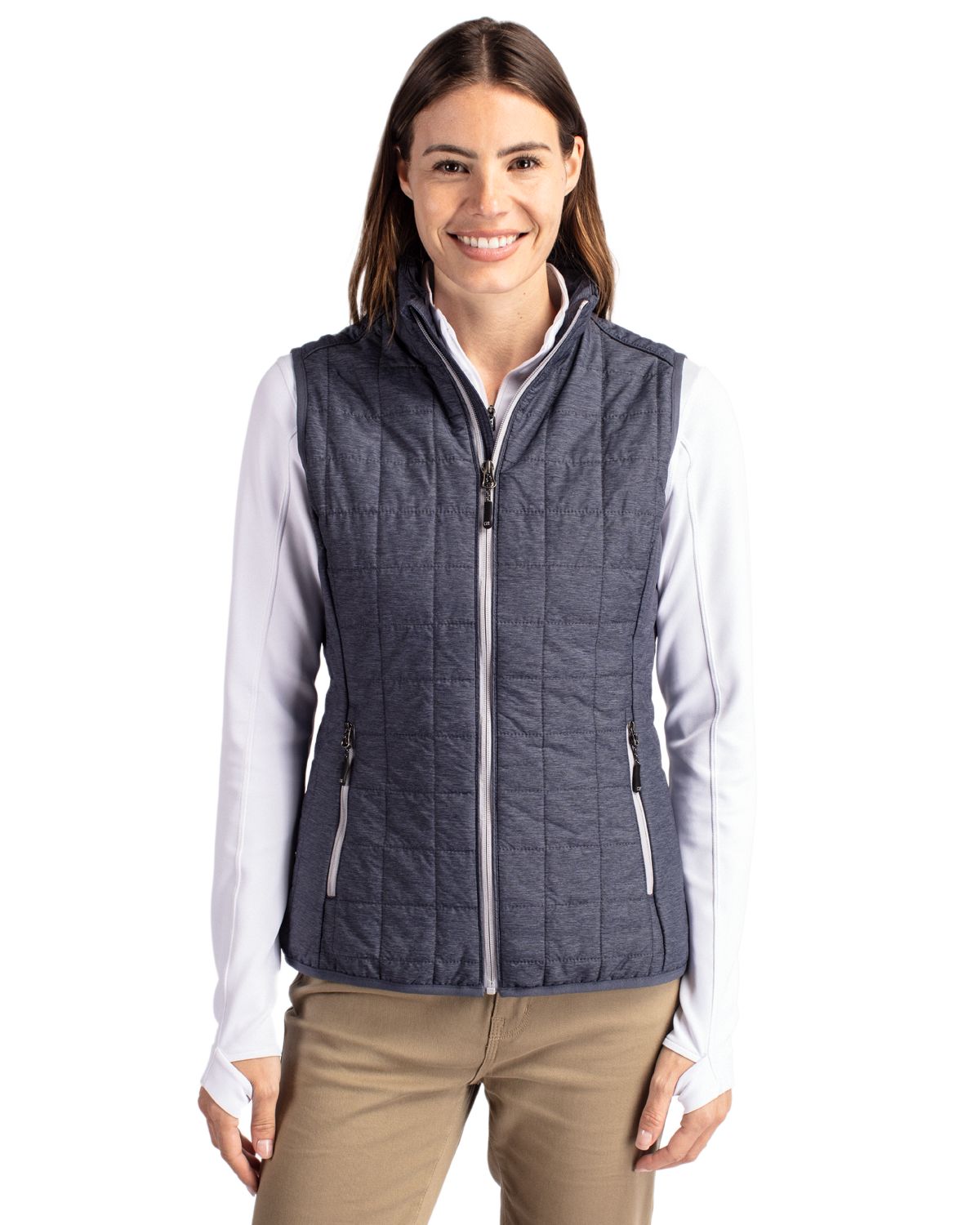 Cutter & Buck Women's Rainier Recycled Insulated Puffer Full Zip Vest-6