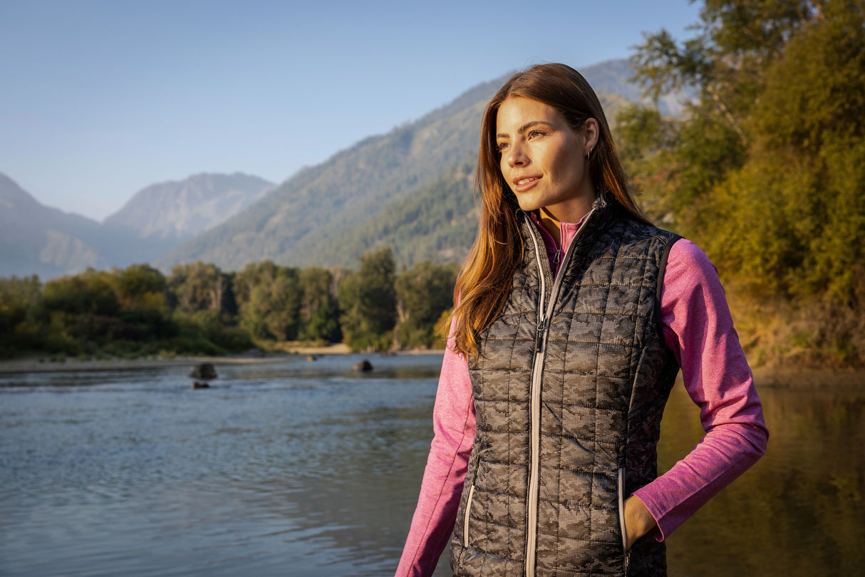 Cutter & Buck Women's Rainier Recycled Insulated Printed Puffer Full Zip Vest-4