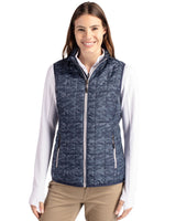 Cutter & Buck Women's Rainier Recycled Insulated Printed Puffer Full Zip Vest-5