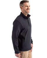 Cutter & Buck Men's Hunts Point Recycled Fleece Hybrid Snap Placket Pullover-4