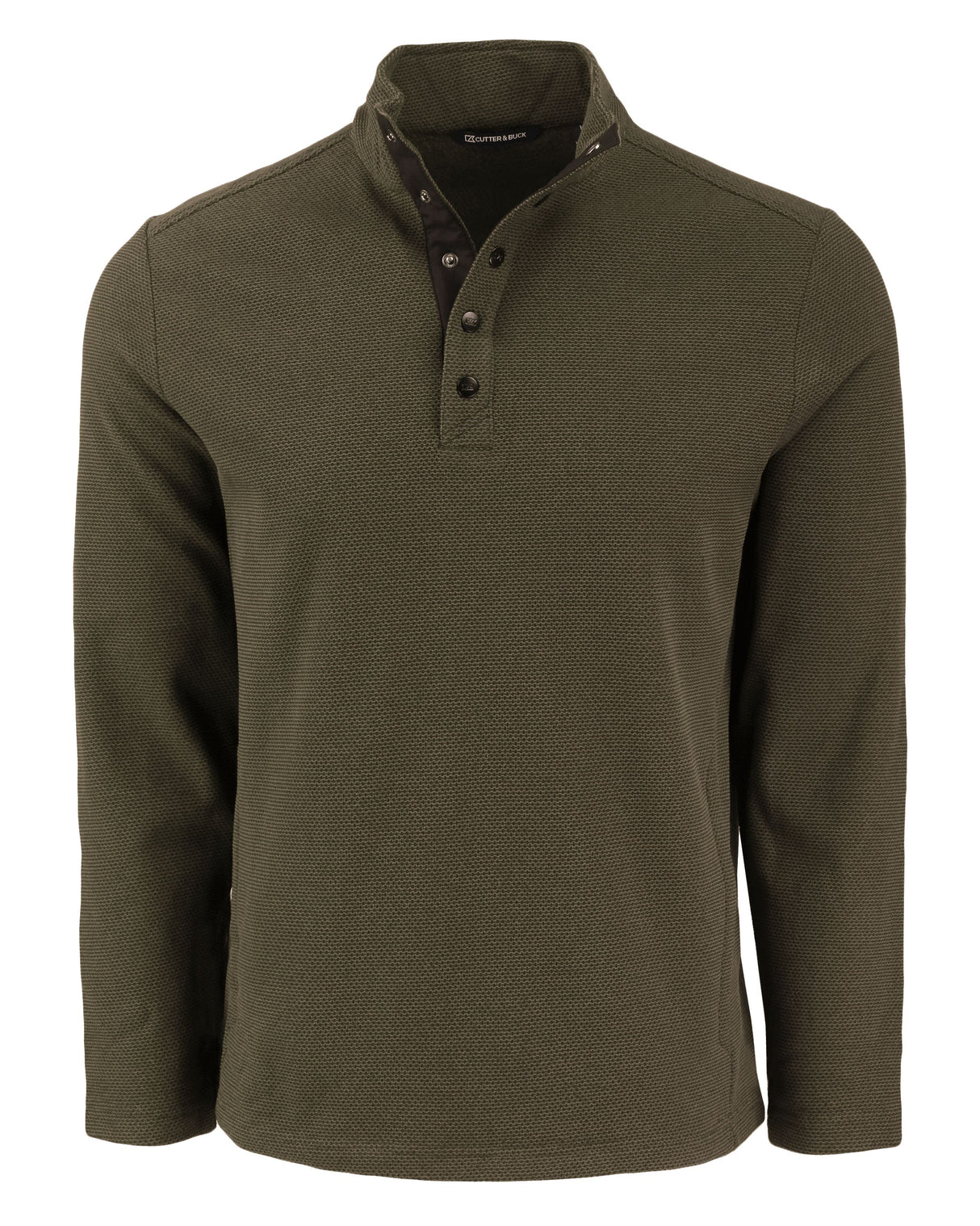Cutter & Buck Men's Hunts Point Recycled Fleece Hybrid Snap Placket Pullover-12