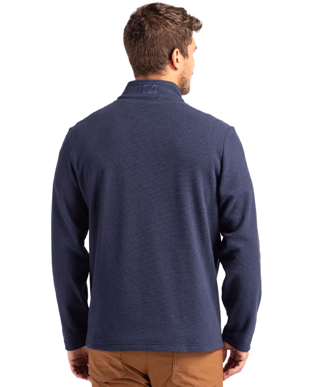 Cutter & Buck Men's Hunts Point Recycled Fleece Hybrid Snap Placket Pullover-2