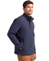 Cutter & Buck Men's Hunts Point Recycled Fleece Hybrid Snap Placket Pullover-3