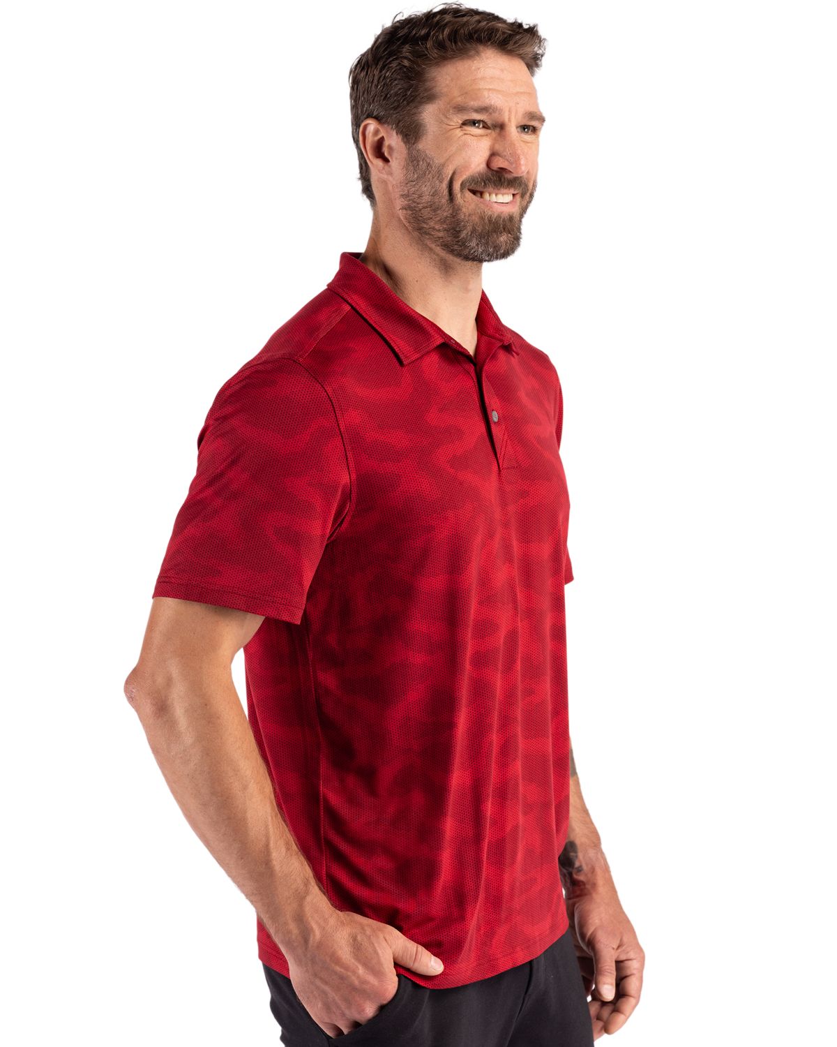 Cutter & Buck Men's Coastline Recycled Double Peached Camo Print Polo-3