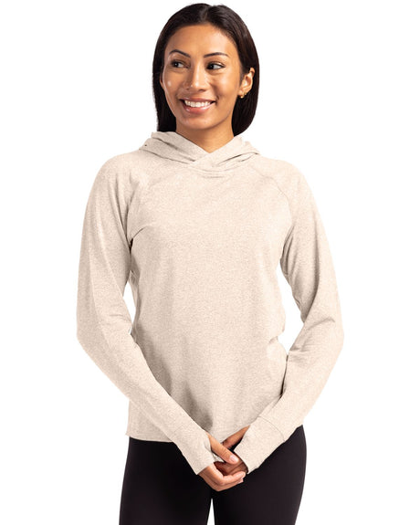 Cutter & Buck Women's Adapt Recycled Soft Knit Stretch Hooded Pullover Womens Apparel Sweatshirts & Fleece