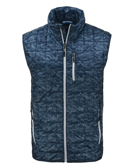 Cutter & Buck Men's Rainier Recycled Insulated Printed Puffer Full Zip Vest-1