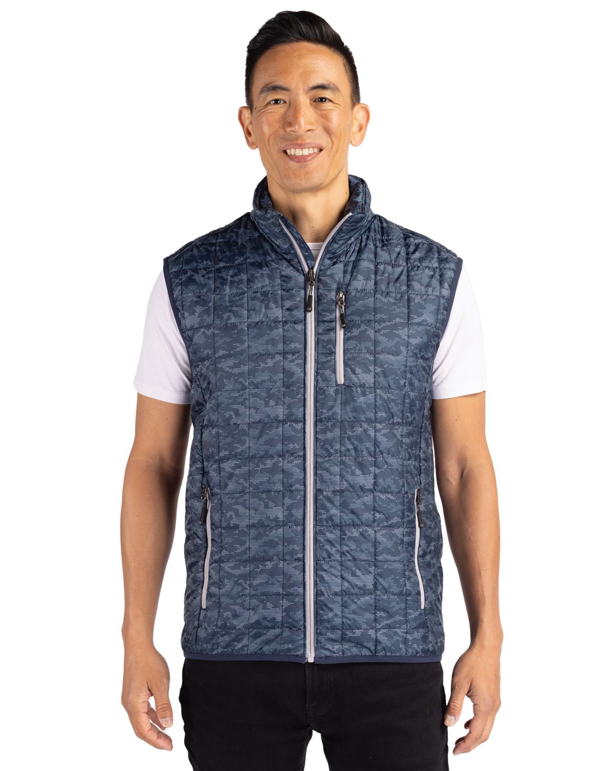 Cutter & Buck Men's Rainier Recycled Insulated Printed Puffer Full Zip Vest-4