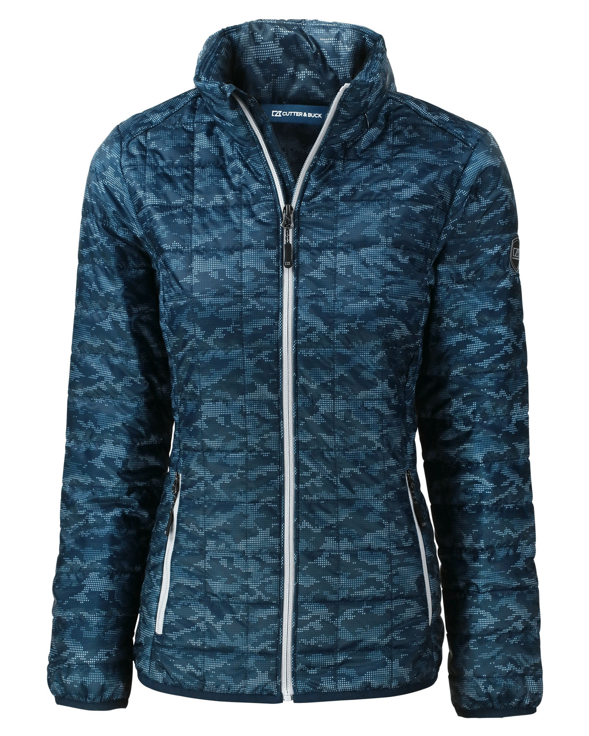 Cutter & Buck Women's Rainier Recycled Insulated Printed Puffer Full Zip Jacket-5