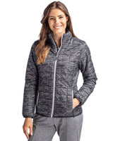 Cutter & Buck Women's Rainier Recycled Insulated Printed Puffer Full Zip Jacket-13