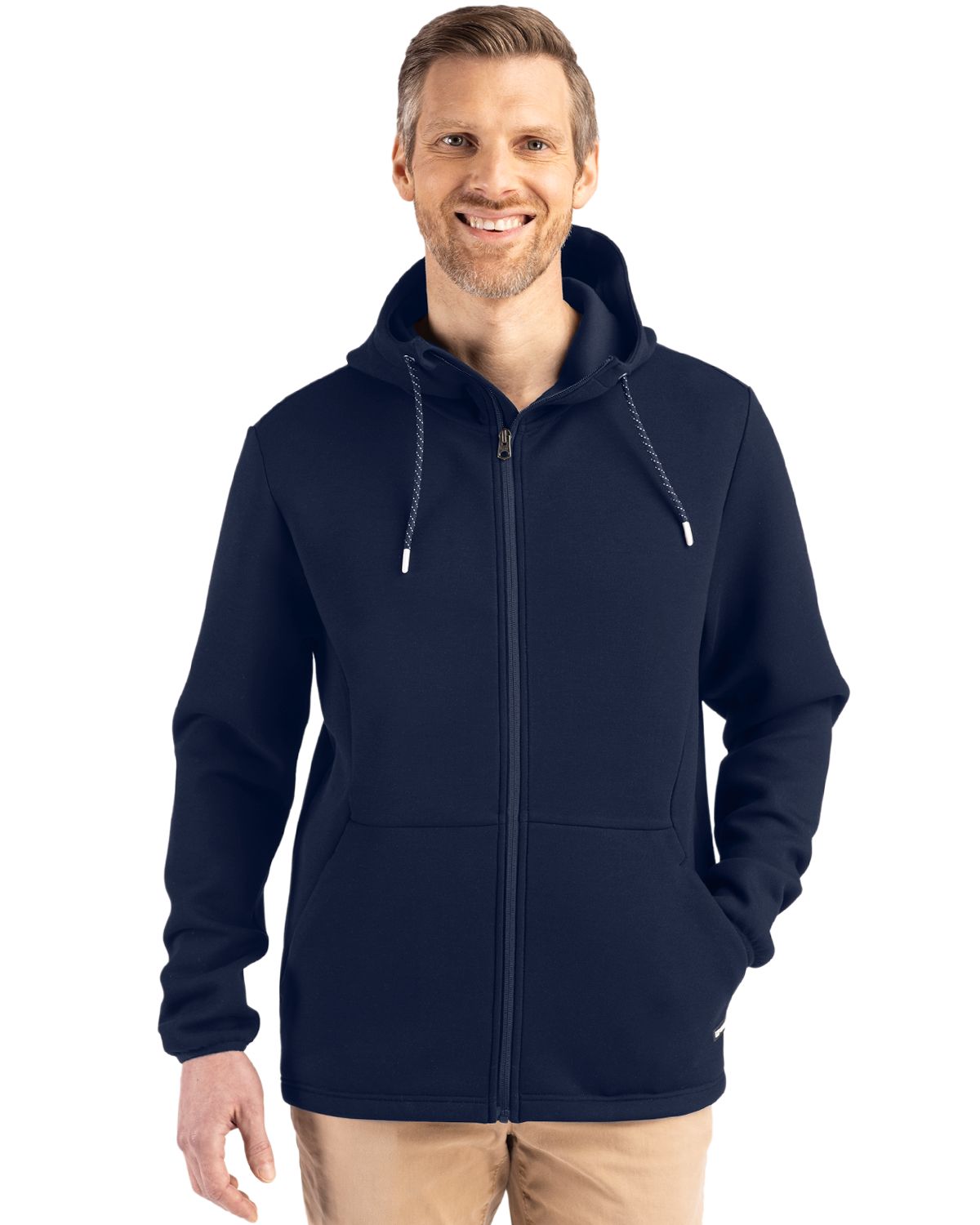 Cutter & Buck Men's Roam Recycled Buttery-Soft Knit Full Zip Hooded Jacket-4
