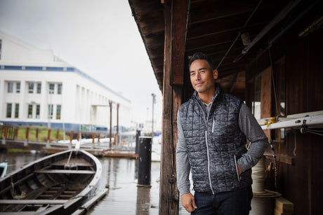 Cutter & Buck Men's Rainier Recycled Insulated Printed Puffer Full Zip Vest-1