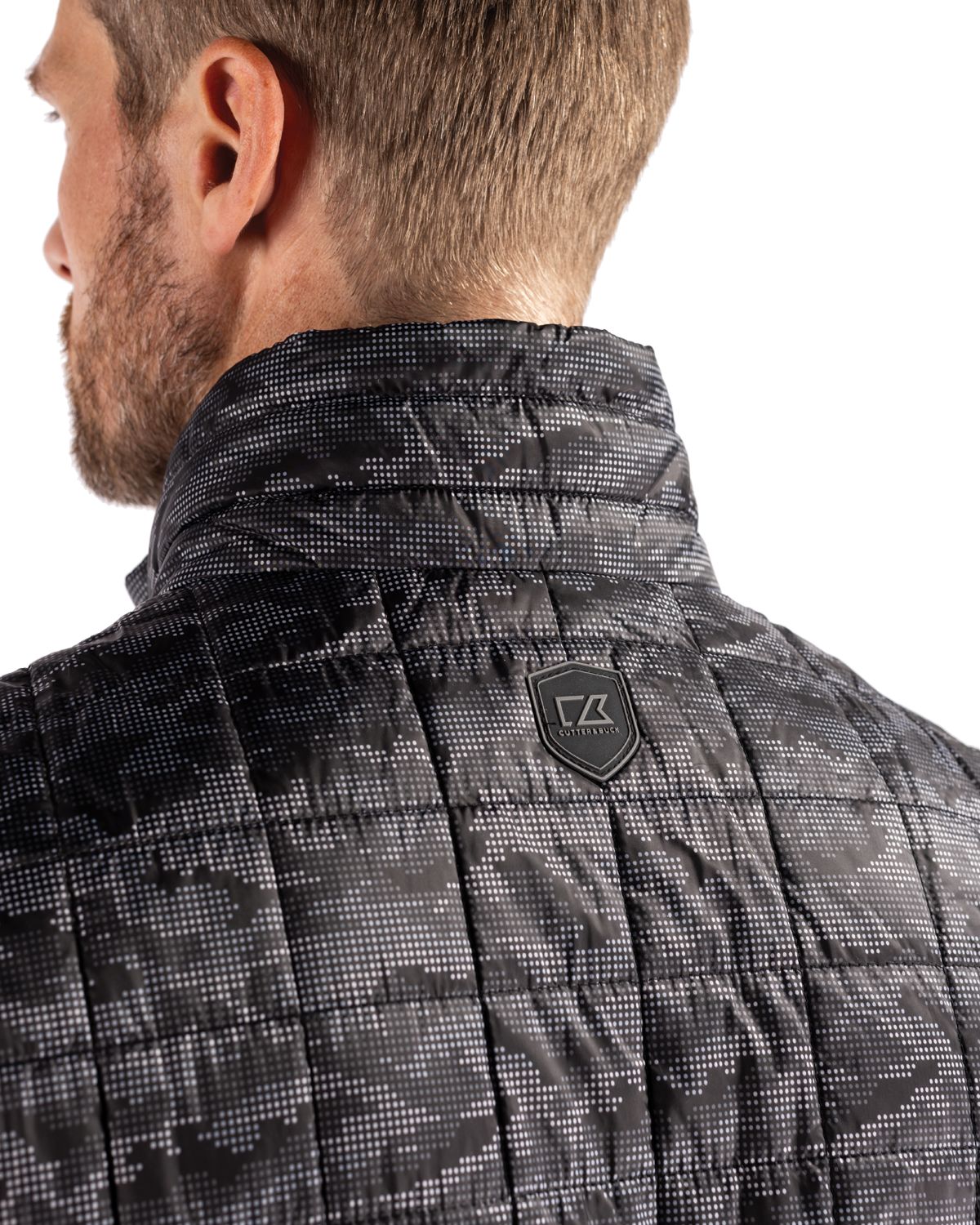 Cutter & Buck Men's Rainier Recycled Insulated Printed Puffer Full Zip Vest-11