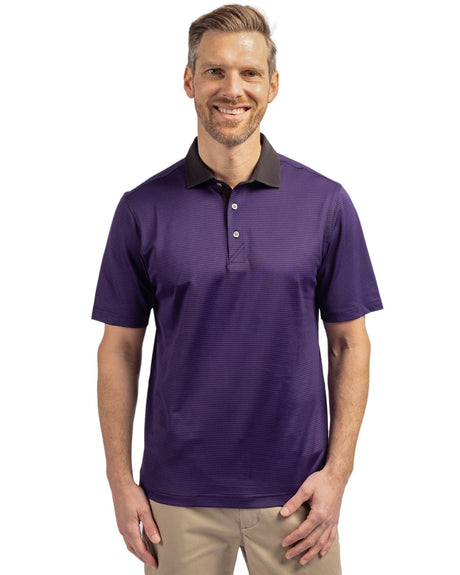 Cutter & Buck Men's Virtue Recycled Micro Stripe Featherlight Pique Polo-1