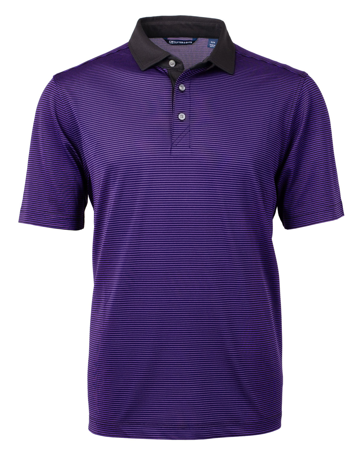Cutter & Buck Men's Virtue Recycled Micro Stripe Featherlight Pique Polo-1