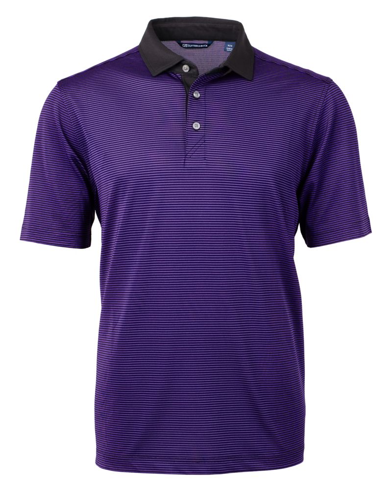 Cutter & Buck Men's Virtue Recycled Micro Stripe Featherlight Pique Polo-5