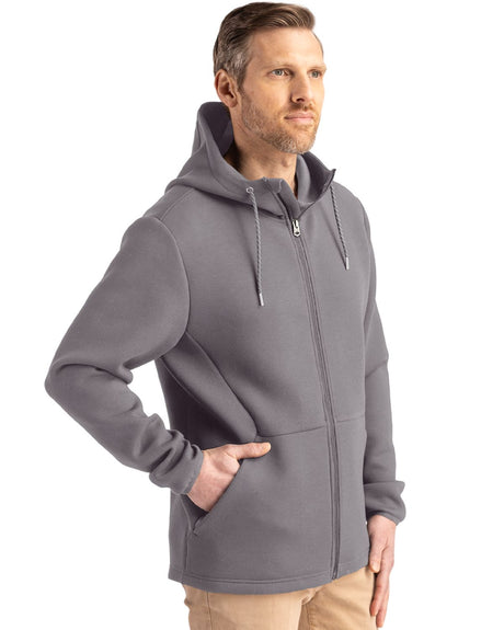 Cutter & Buck Men's Roam Recycled Buttery-Soft Knit Full Zip Hooded Jacket-1