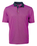 Cutter & Buck Men's Virtue Recycled Micro Stripe Featherlight Pique Polo-1