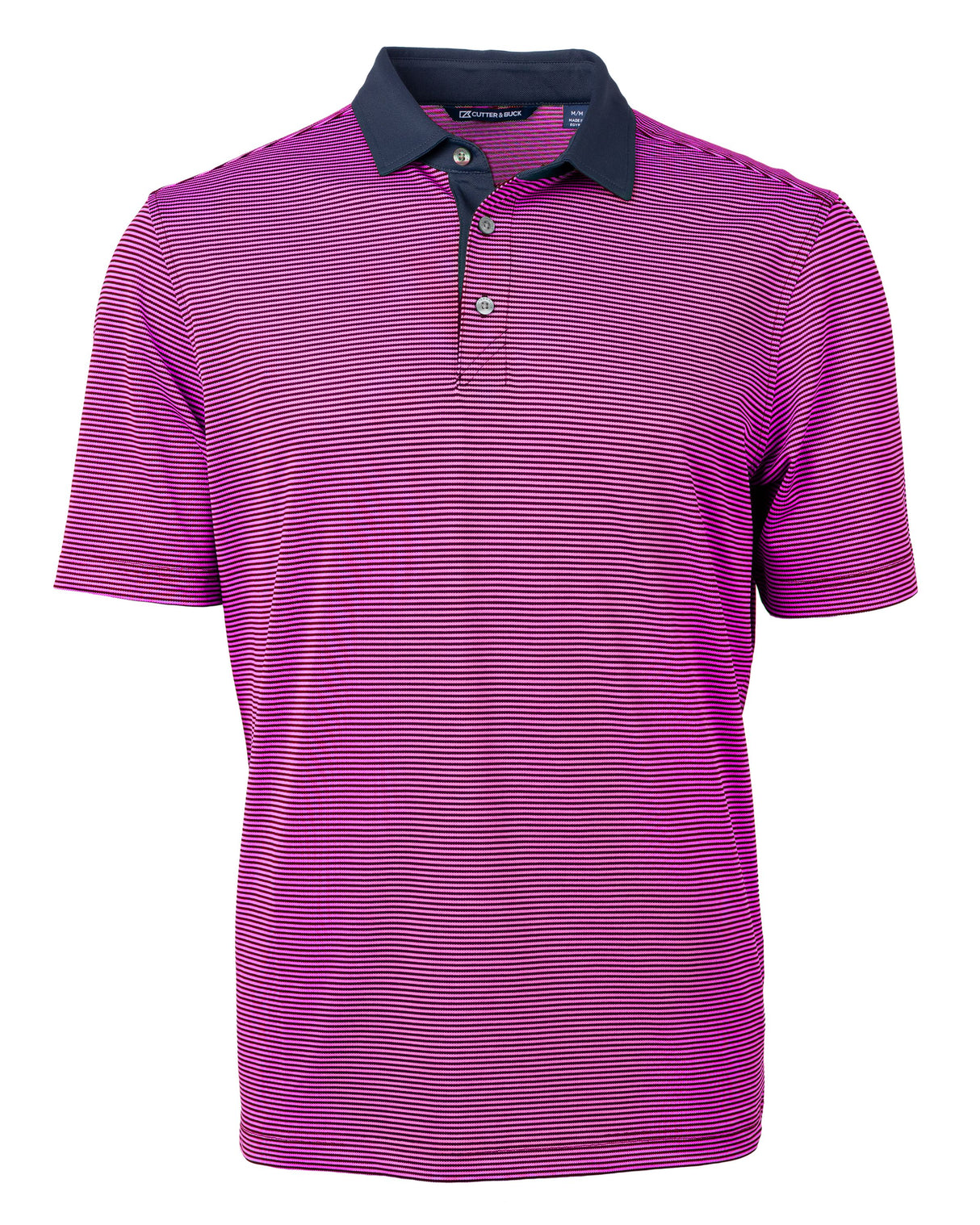 Cutter & Buck Men's Virtue Recycled Micro Stripe Featherlight Pique Polo-1