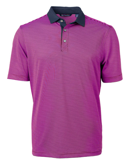 Cutter & Buck Men's Virtue Recycled Micro Stripe Featherlight Pique Polo-1