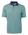 Cutter & Buck Men's Virtue Recycled Micro Stripe Featherlight Pique Polo-1