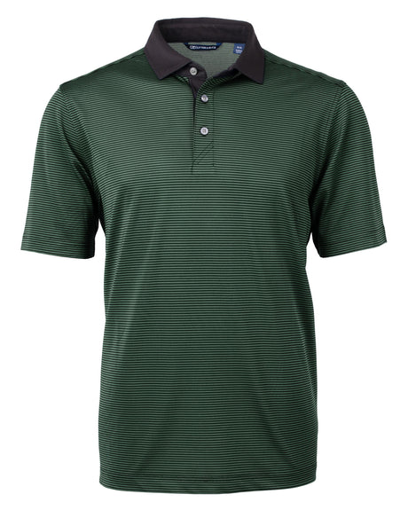Cutter & Buck Men's Virtue Recycled Micro Stripe Featherlight Pique Polo-1