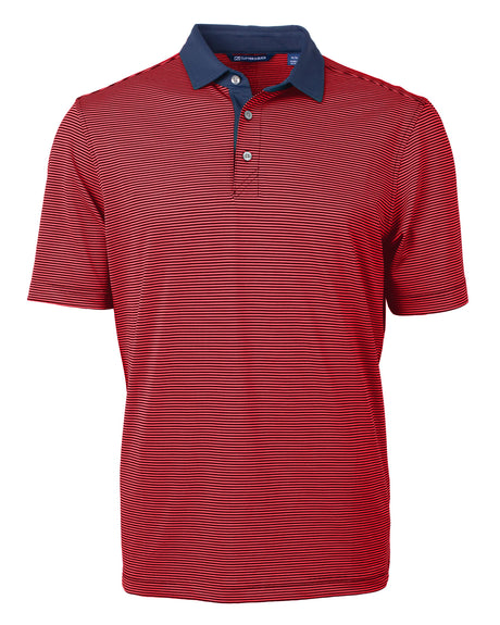 Cutter & Buck Men's Virtue Recycled Micro Stripe Featherlight Pique Polo-1