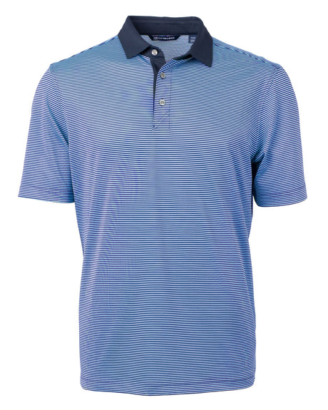 Cutter & Buck Men's Virtue Recycled Micro Stripe Featherlight Pique Polo-1
