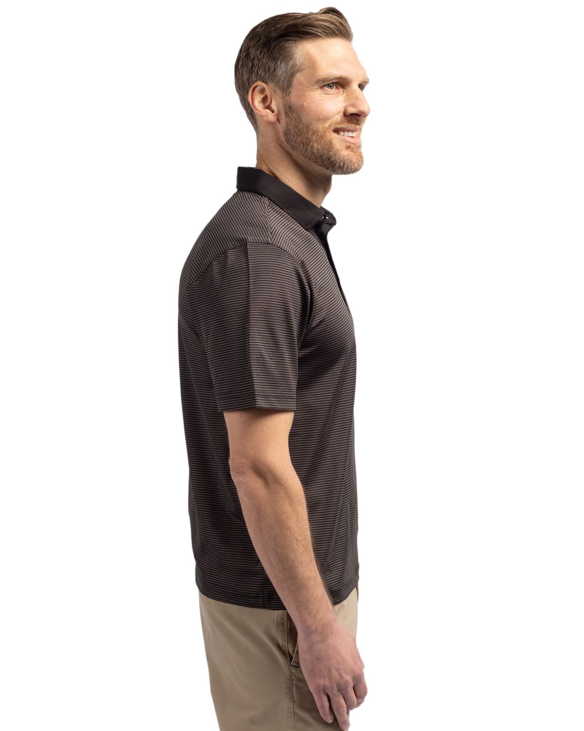Cutter & Buck Men's Virtue Recycled Micro Stripe Featherlight Pique Polo-6