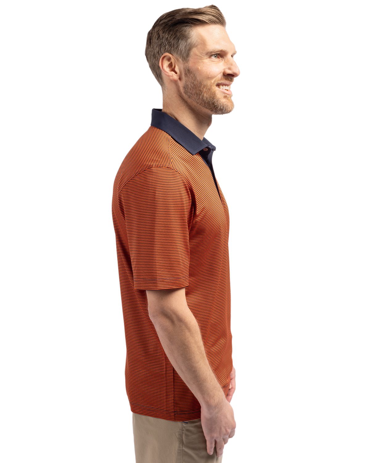 Cutter & Buck Men's Virtue Recycled Micro Stripe Featherlight Pique Polo-3