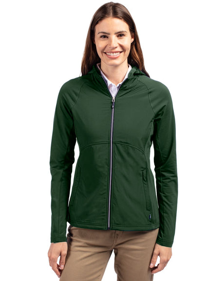 Cutter & Buck Women's Adapt Recycled Soft Knit Stretch Hybrid Full Zip Jacket-1