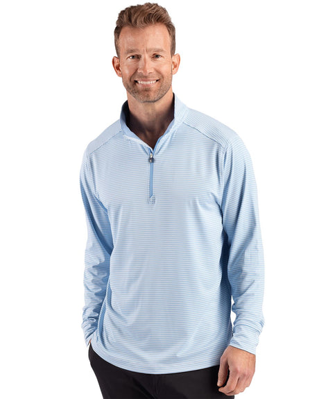 Cutter & Buck Men's Forge Recycled Double Stripe Four-Way Stretch Quarter Zip Pullover-1