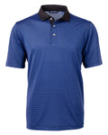 Cutter & Buck Men's Virtue Recycled Micro Stripe Featherlight Pique Polo-1
