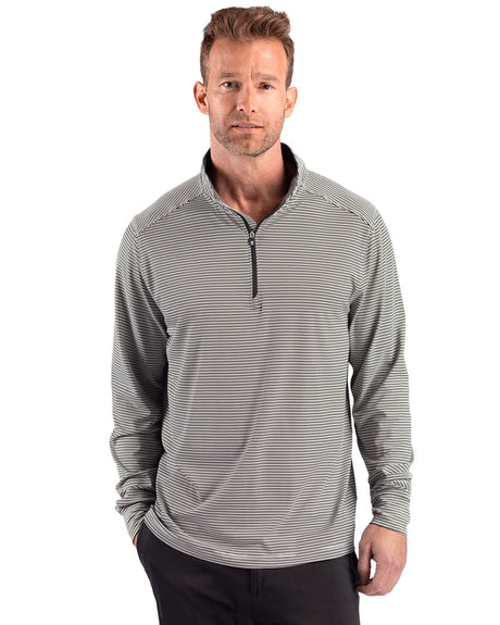 Cutter & Buck Men's Forge Recycled Double Stripe Four-Way Stretch Quarter Zip Pullover-1